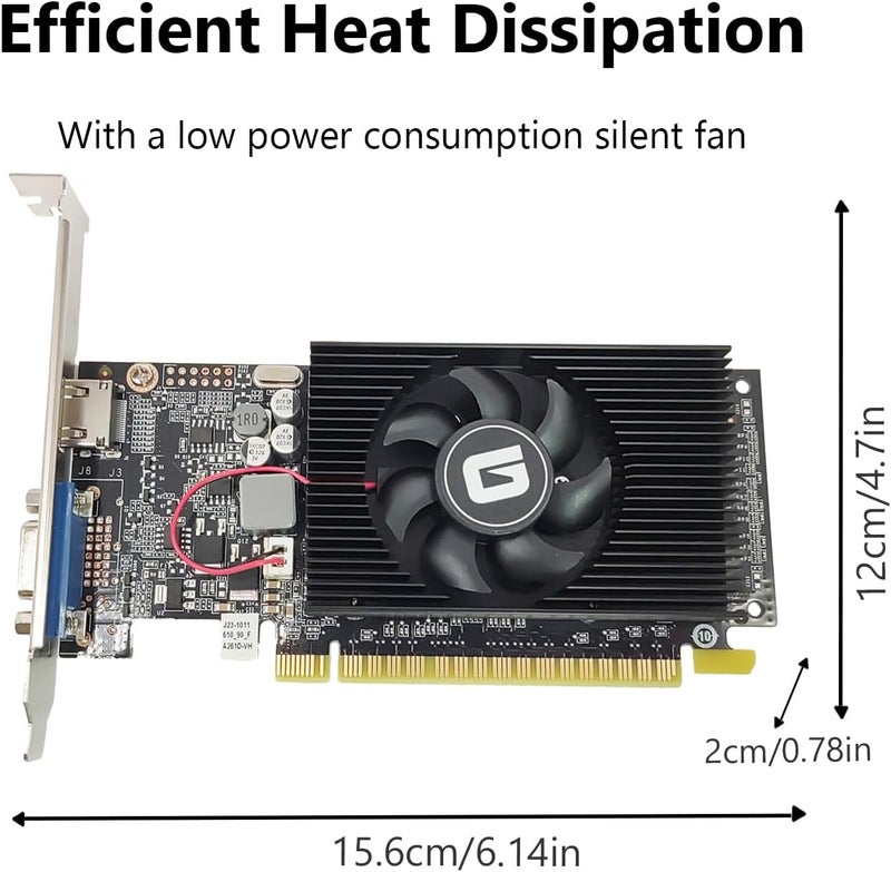 Glorto GeForce GT 610 2G DDR3 Low Profile Graphics Card, PCI Express 1.1 x16, HDMI/VGA, Entry Level GPU for PC, SFF and HTPC, Compatible with Win11 - Image 3